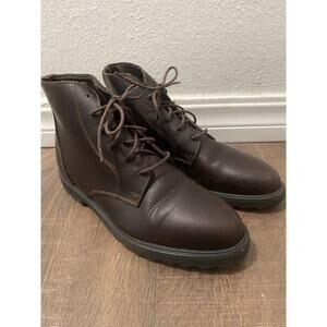 LL Bean  Brown‎ Leather Boots Size 7.5 M Lace Up Chukka Men's New